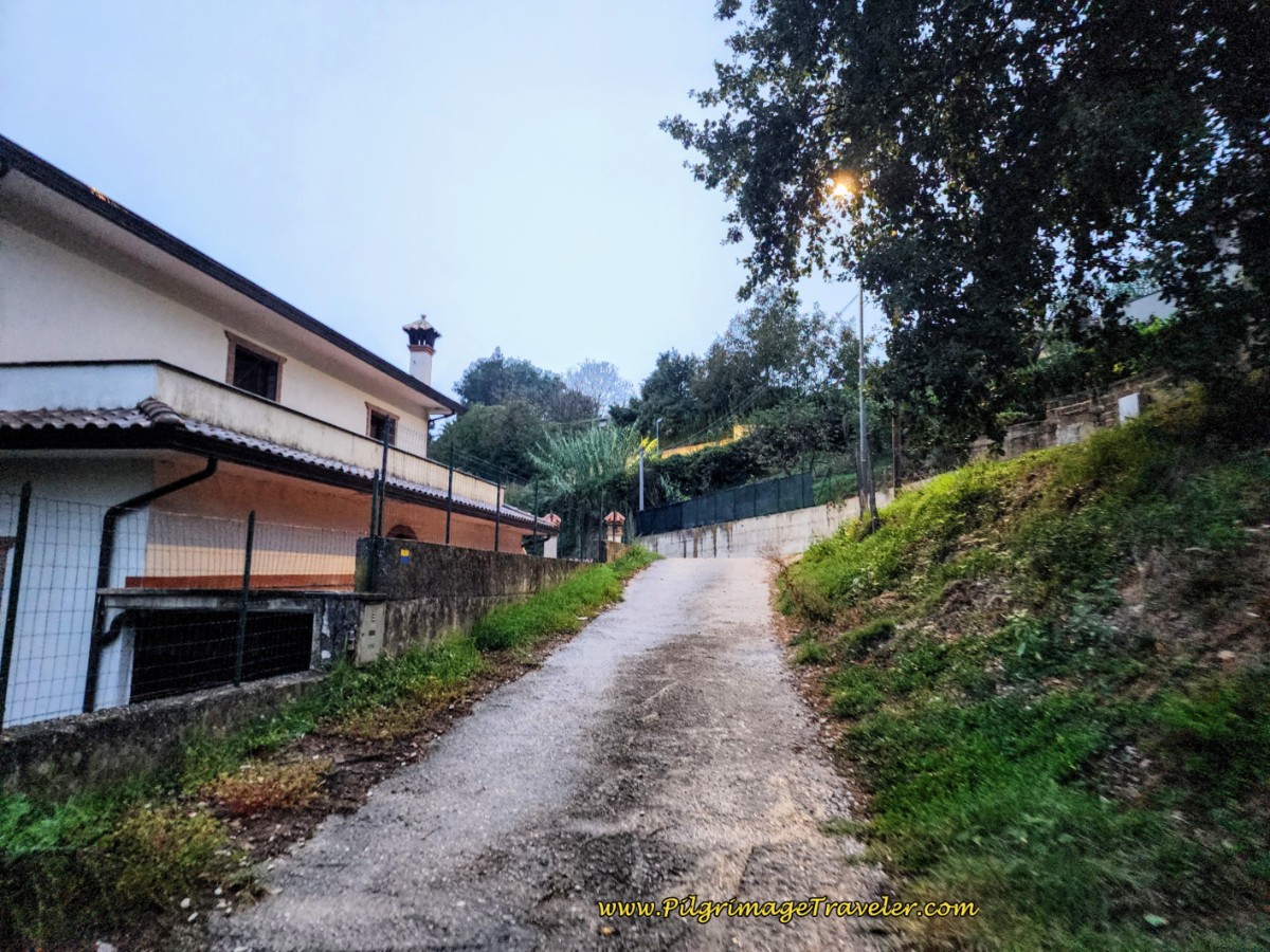 Way of St. Francis: Day Twenty-One, Ponticelli to Monterotondo - Uphill Towards T-Intersection