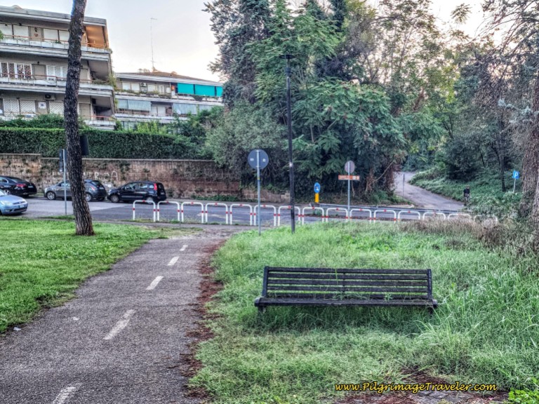 Way of St. Francis: Day Twenty-Three, Monte Sacro to Rome - T-Intersection with Right Hand Turn