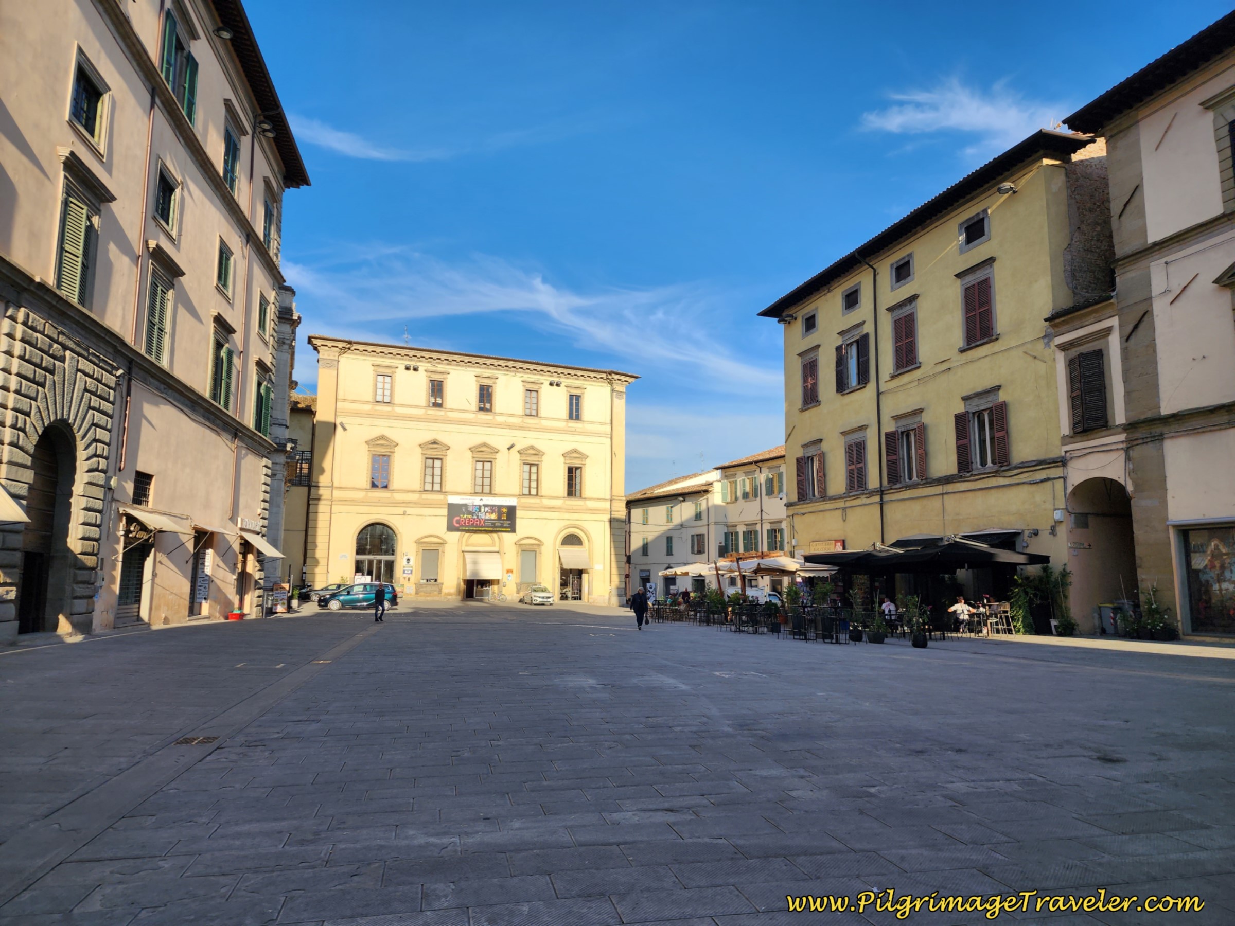 Piazza Giacomo Matteotti, day six on the Way of St. Francis, from Città di Castello to Pietralunga Piazza Giacomo Matteotti, day six on the Way of St. Francis, from Città di Castello to Pietralunga