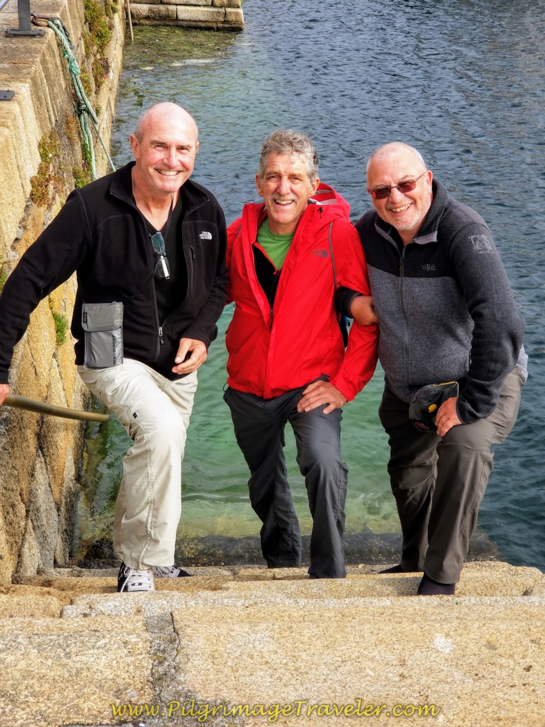 Rob, Rich and Steve "Arriving" at the Ferrol Harbor on day one of the Camino Inglés Rob, Rich and Steve "Arriving" at the Ferrol Harbor on day one of the Camino Inglés