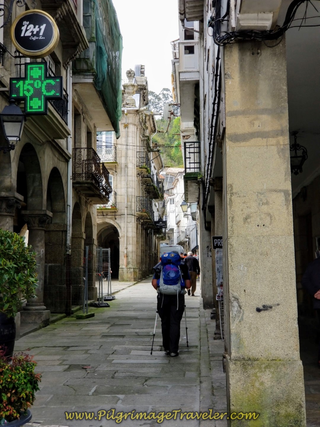 Climbing on the Rúa Real in Pontedeume on day three of the Camino Inglés