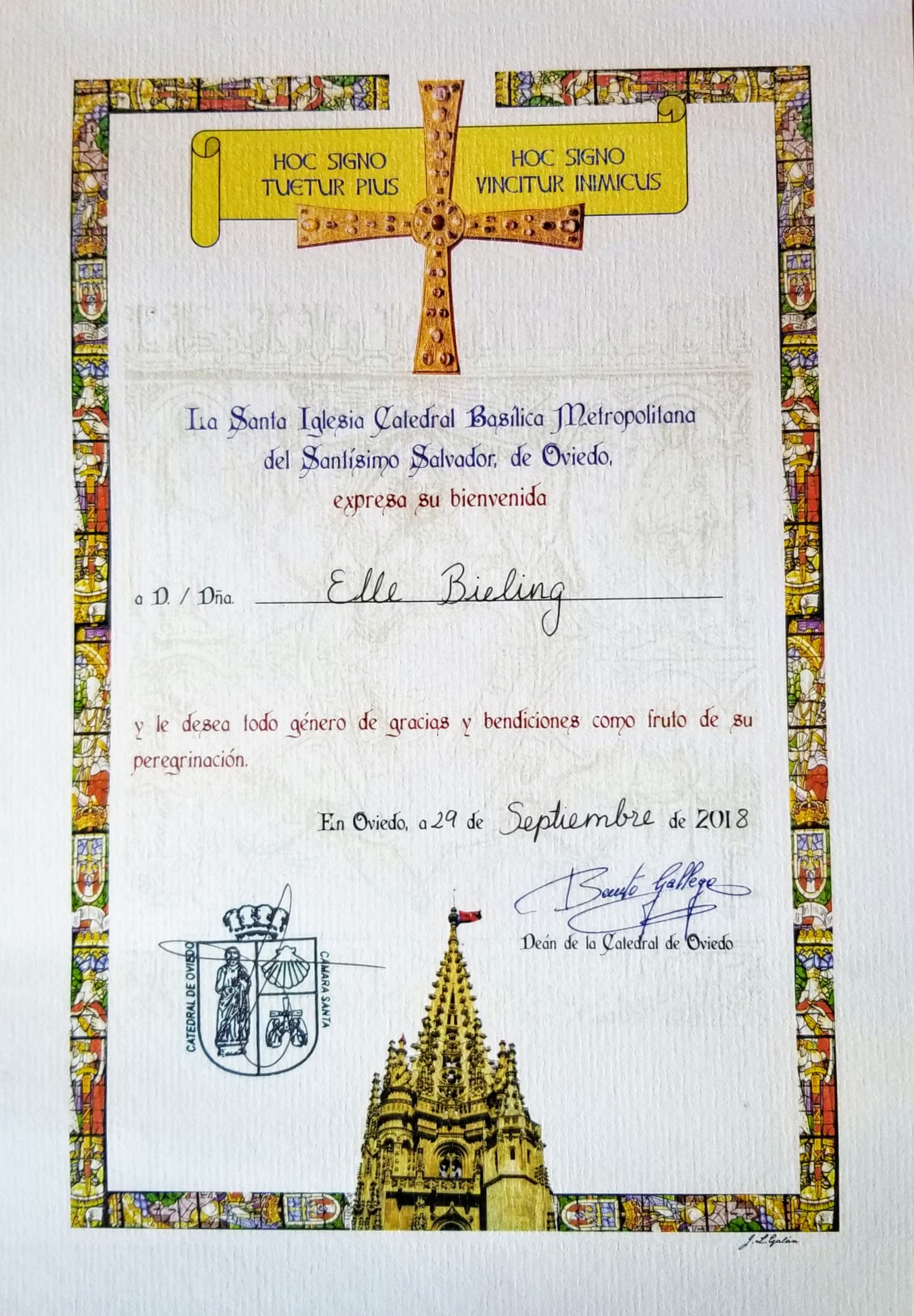 Document of Completion of the San Salvador, the Salvadorana