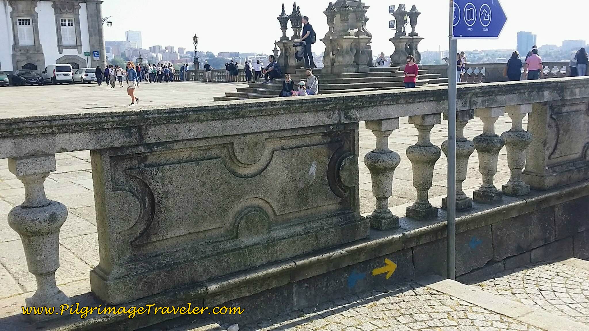 First Yellow Arrow by Sé do Porto on day fifteen of the Camino Portugués