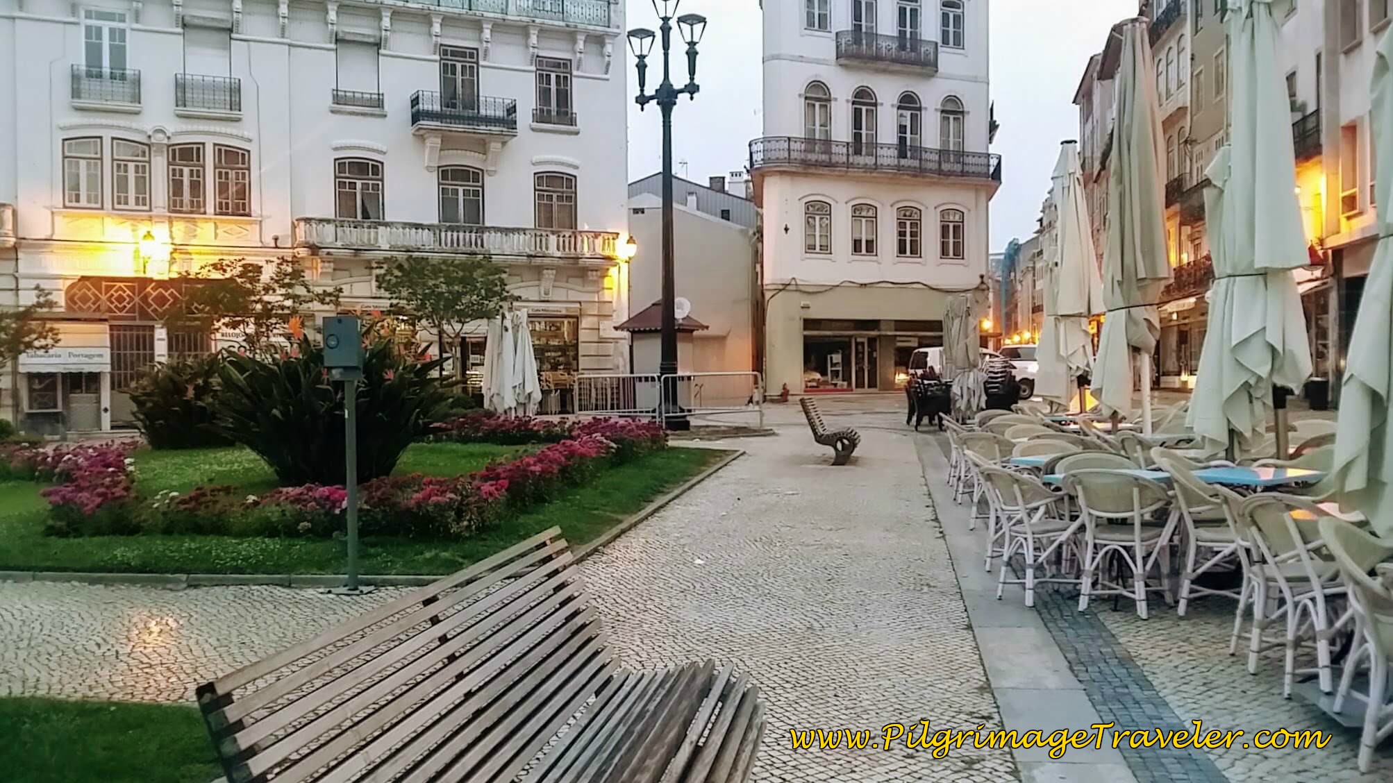 Largo da Portagem at Dawn, Coimbra, Portugal