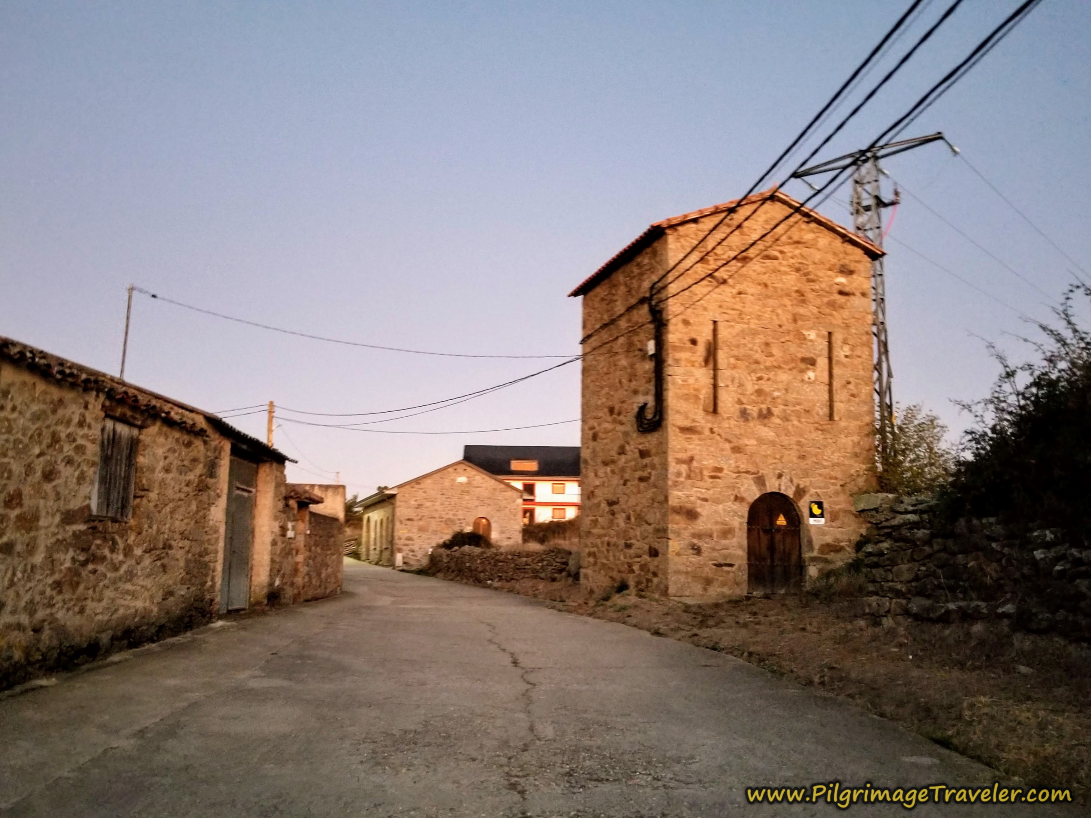 Leaving Rionegro del Puente at Daybreak on the Camino Sanabrés from Rionegro del Puente to Entrepeñas