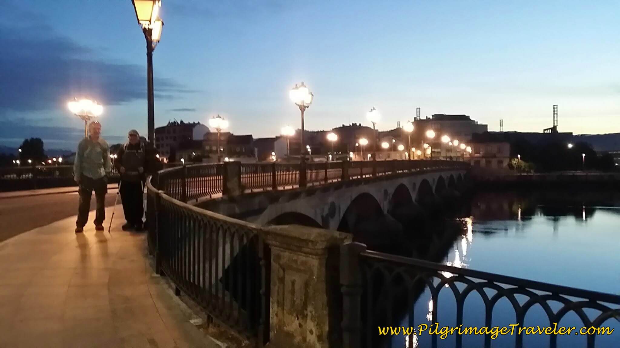 Rich and Steve at Ponte do Burgo, Pontevedra on day twenty-three, Camino Portugués