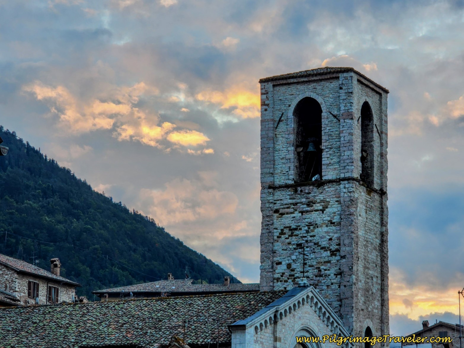 Sunrise Over the Chiesa di San Giovanni Battista, day eight, Way of St. Francis, Gubbio to Biscina