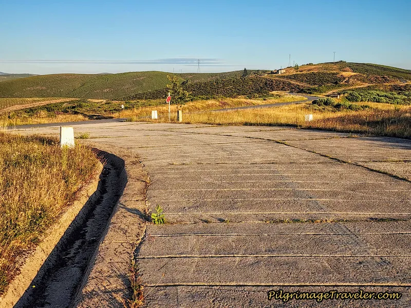 Climb Up to Highway on Scored Concrete Road