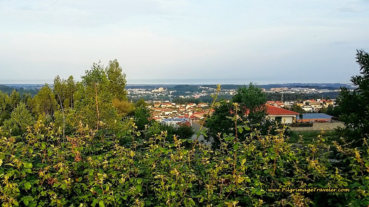 First Glimpse of the Atlantic Ocean on day Fourteen of the Camino Portugués