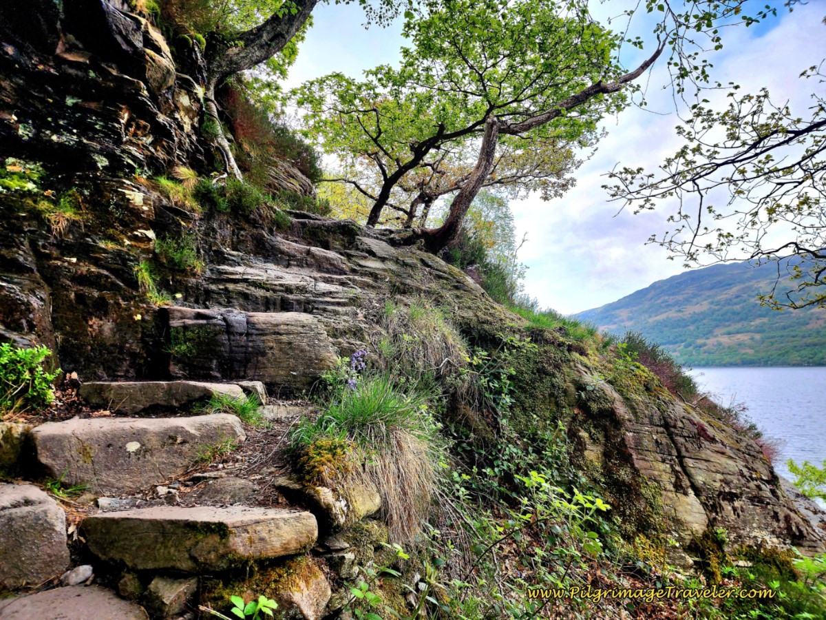 Precarious Rock Steps Along Loch Lomond