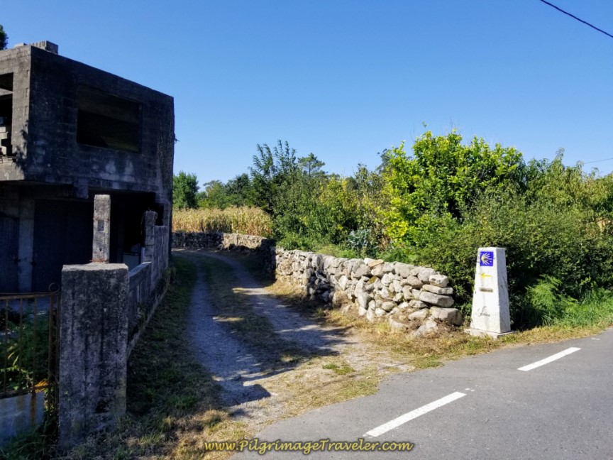 Straight on Towards Dumbría on day three of the Camino Finisterre to Muxía