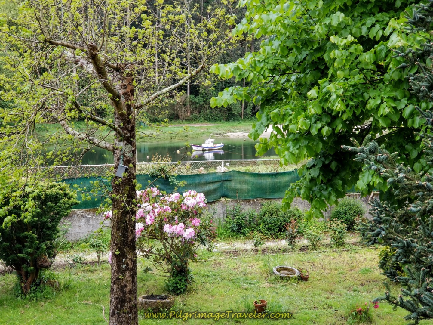 View of the Río Lambre on Day Four of the Camino Inglés
