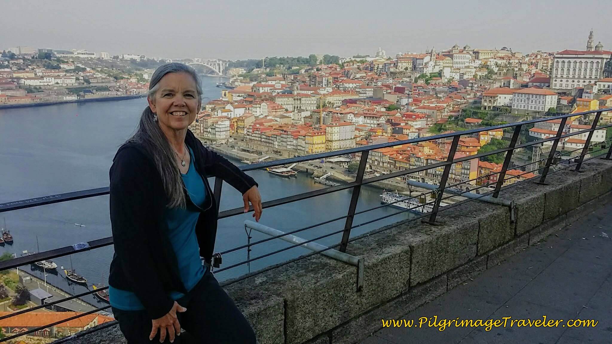 Elle Taking in the Views of Porto, Portugal