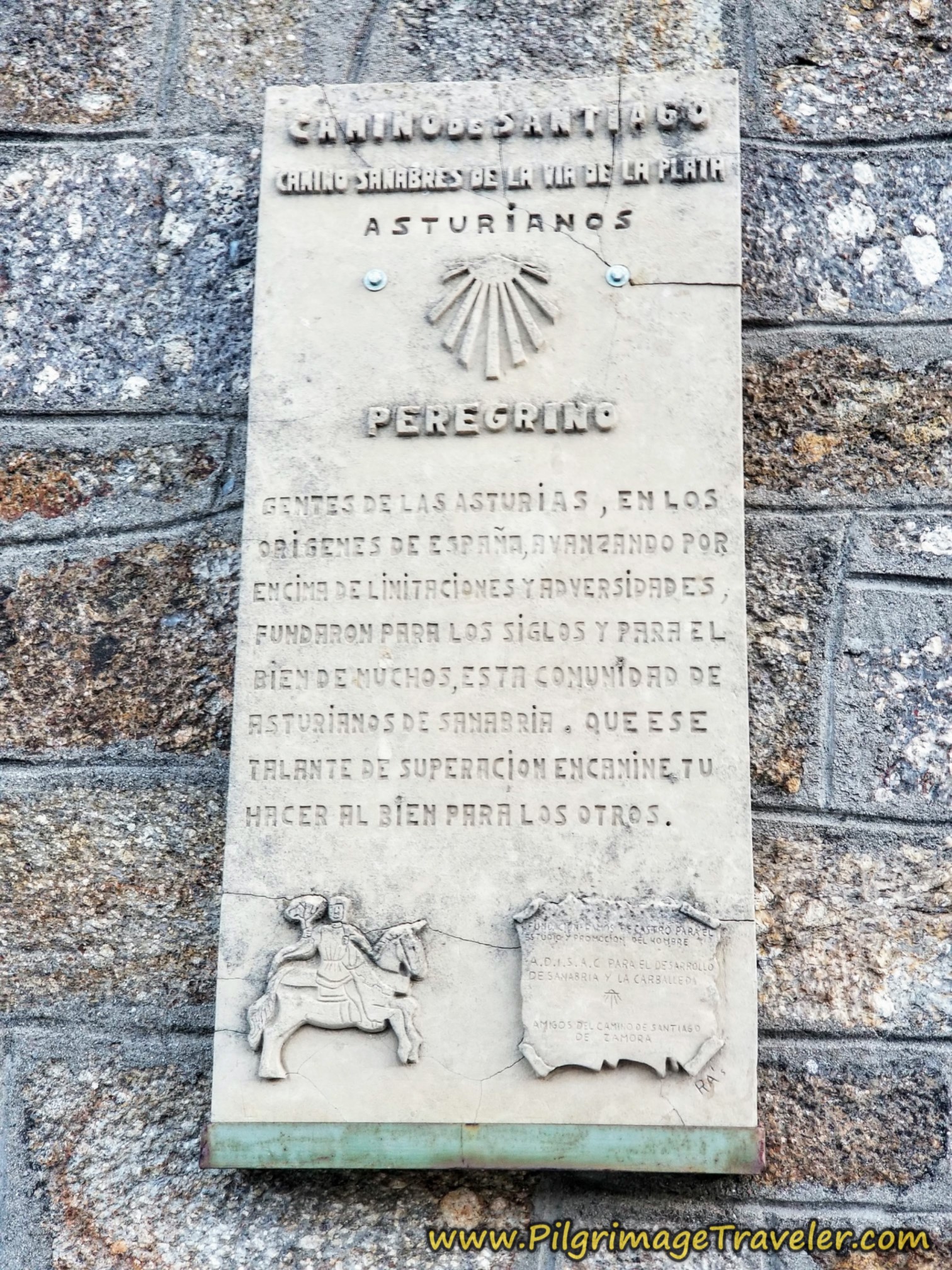 Asturianos Pilgrim's Tribute Placard