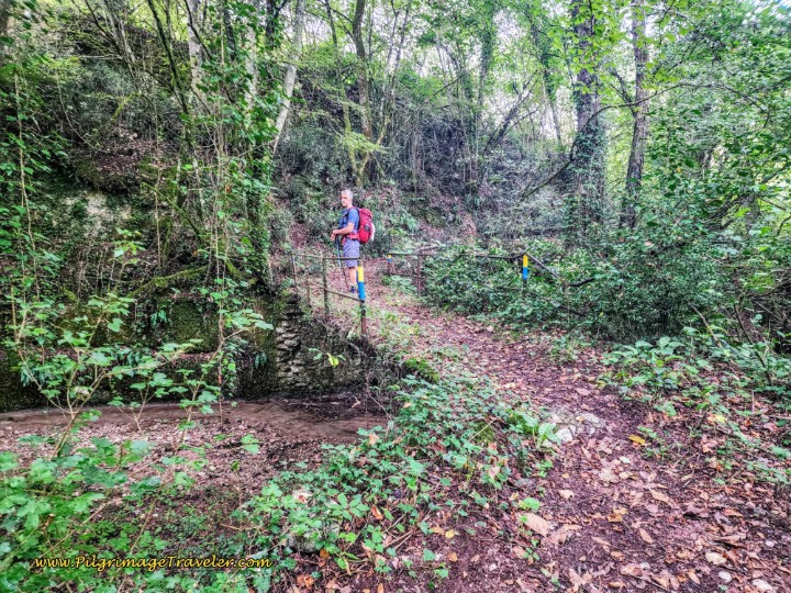 Way of St. Francis: Day Twenty, Poggio San Lorenzo to Ponticelli - Stream Crossing on a Small Bridge