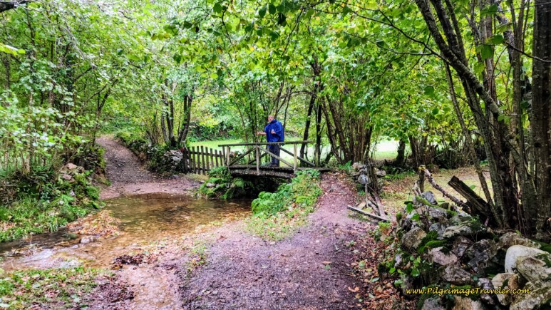 Cross the Río Porciles on Footbridge