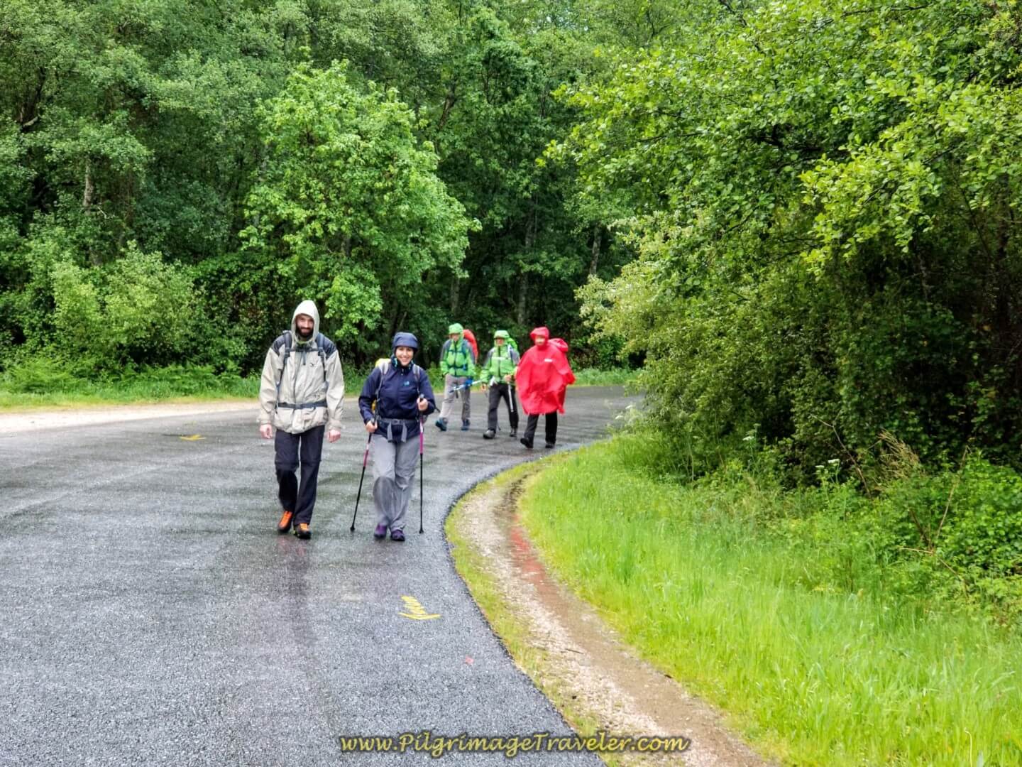Borut and Miriam on the Senda Barros on day twenty on the central route of the Portuguese Camino
