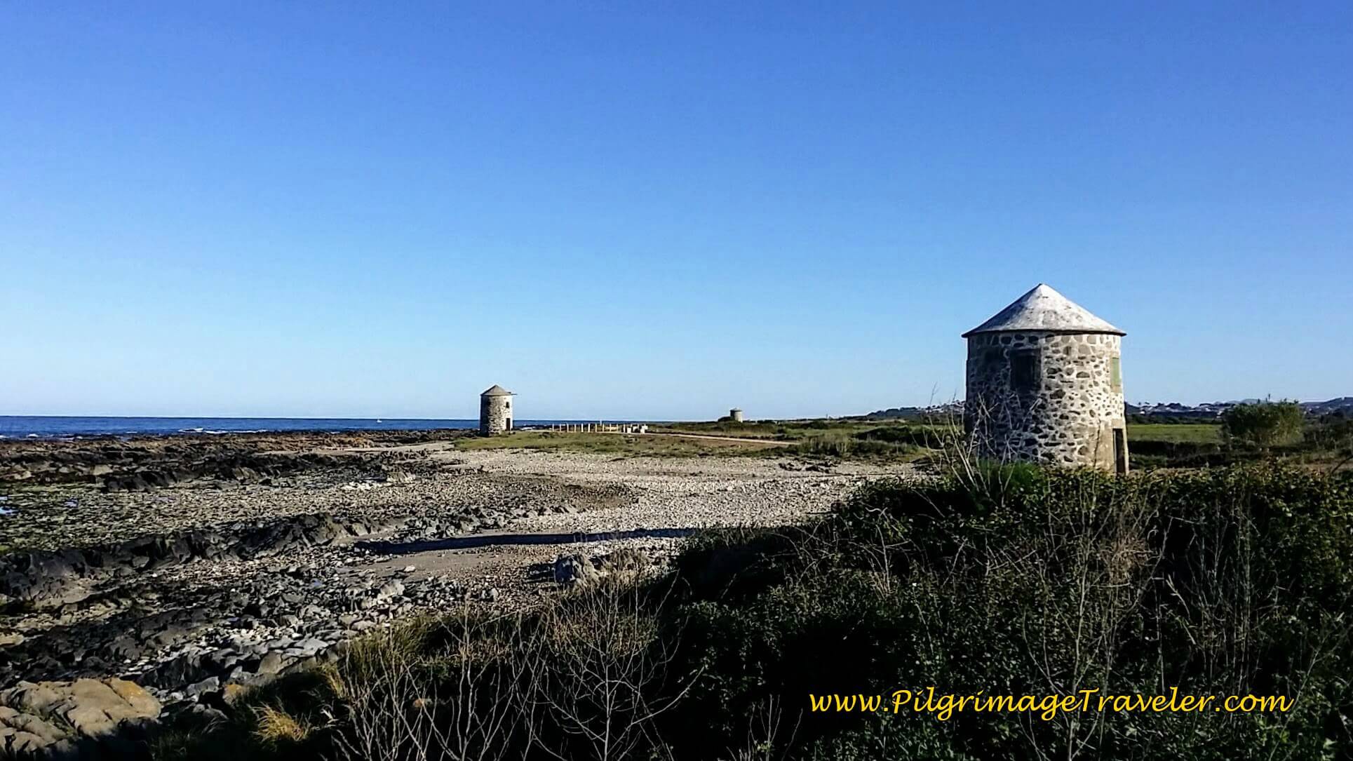 Row of Windmills on day eighteen of the Camino Portugués on the Senda Litoral