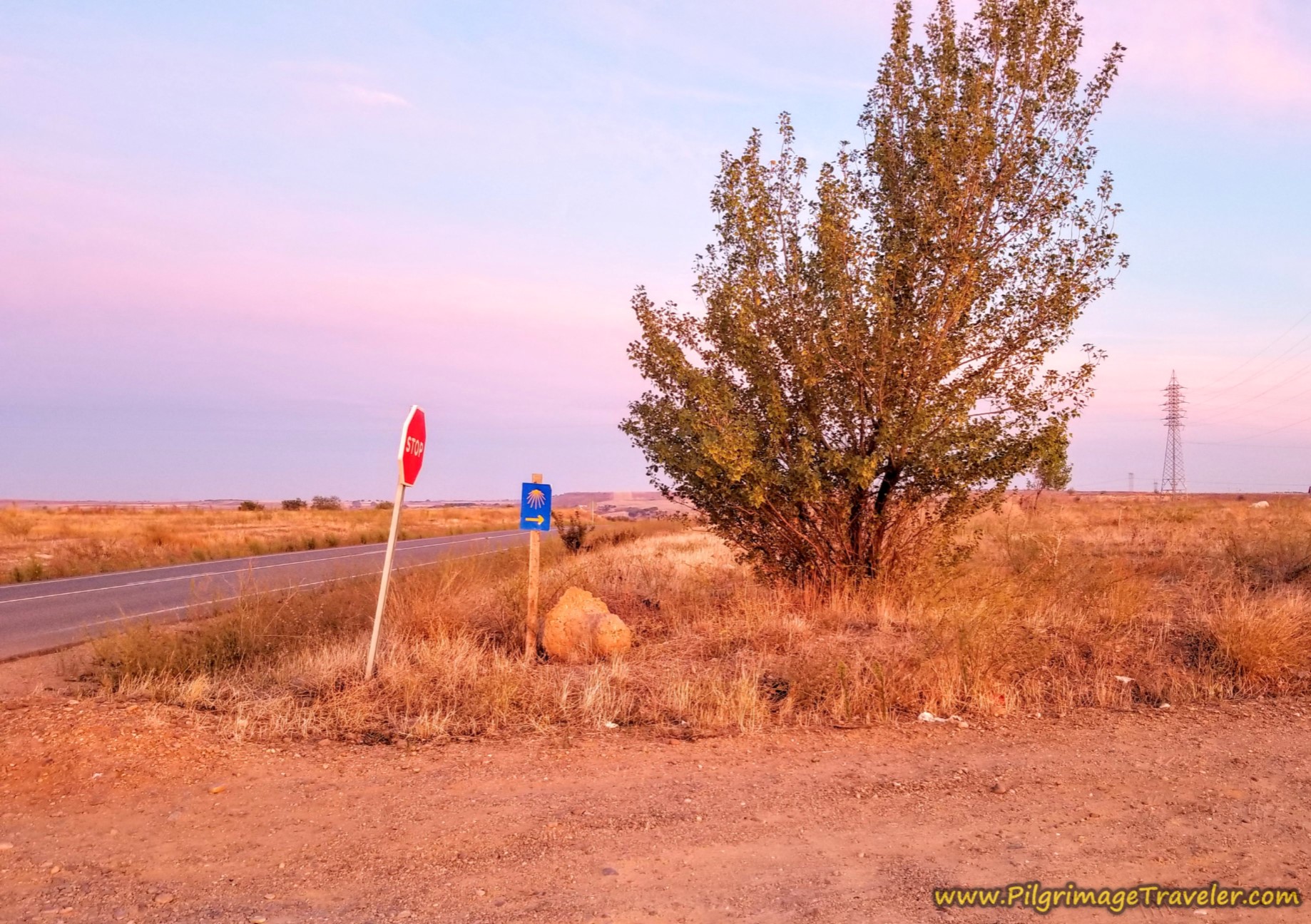 Right Turn Onto the Camino de los Cascajos