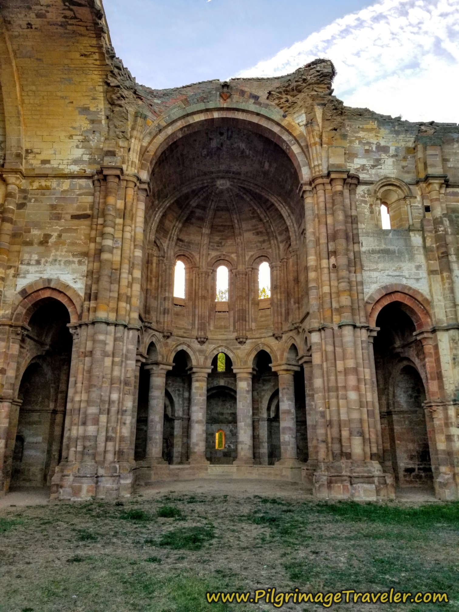 Ruined Interior Apse of the Church at the Moreruela Abbey on the Camino Sanabrés from Granja de Moreruela to Tábara