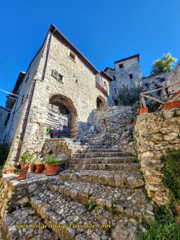Way of St. Francis: Day Seventeen, Piediluco to Poggio Bustone - View Uphill Along the Via Ciro Menotti