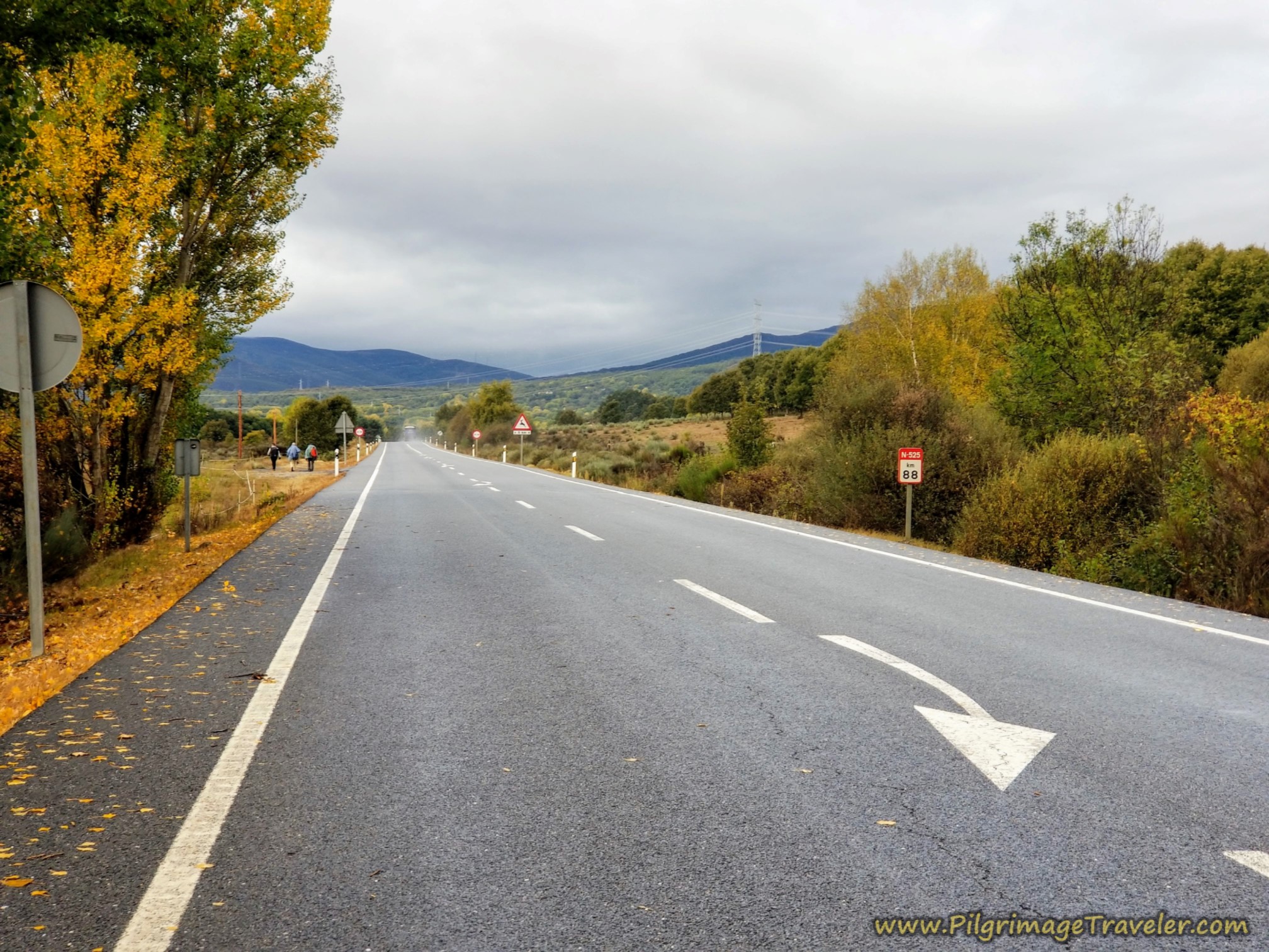 Walking on the N-525 Shoulder