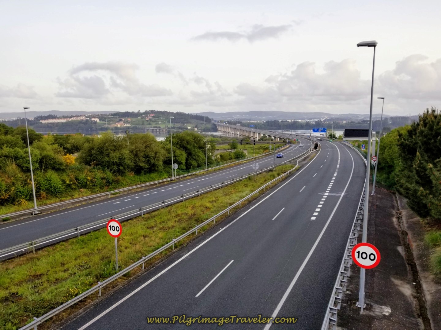 Cross the E-1 on Bridge on day two of the Camino Inglés Cross the E-1 on Bridge on day two of the Camino Inglés