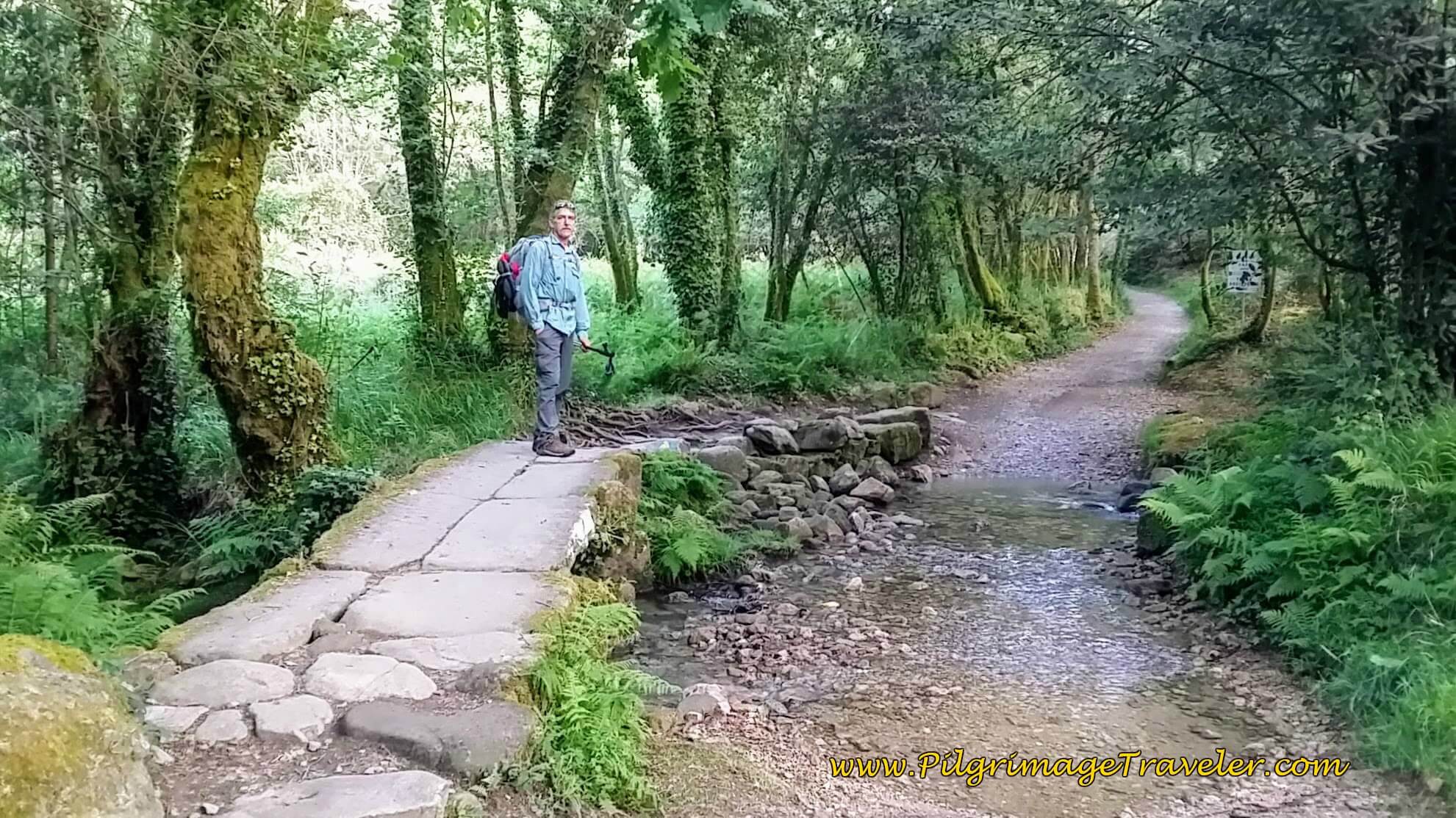 Crossing the Río da Gándara on day twenty-three, Camino Portugués