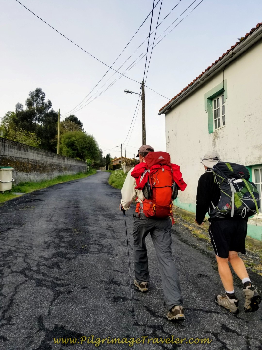 Begin Steep Climb on the Calle Fabrica Labora on day two of the Camino Inglés Begin Steep Climb on the Calle Fabrica Labora on day two of the Camino Inglés