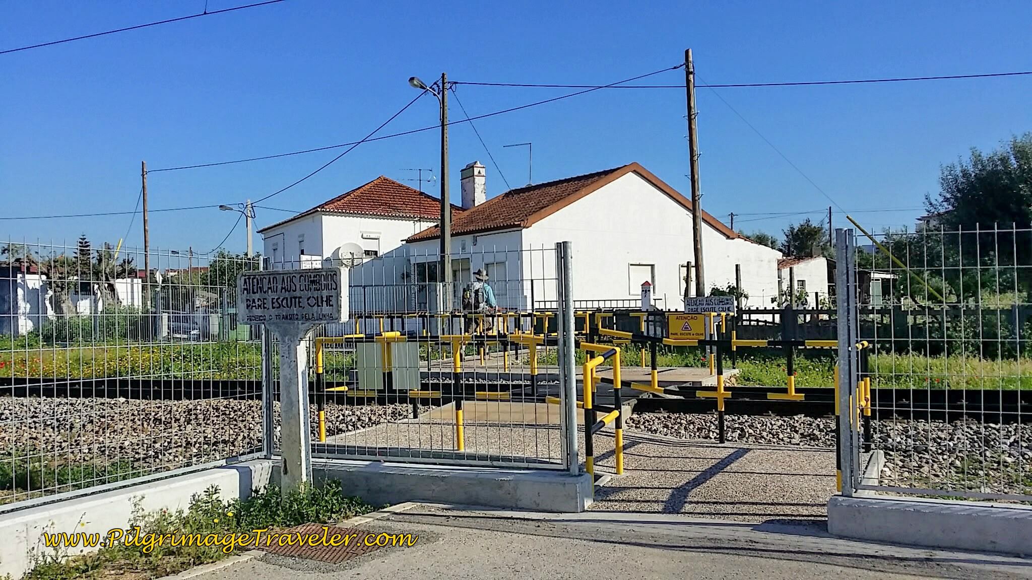 Pedestrian Railroad Crossing in Vila Nova da Barquinha, Portugal