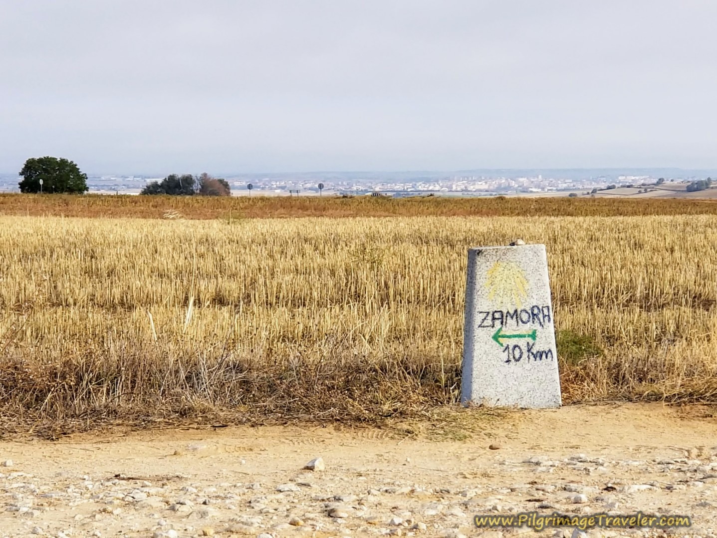 Left Turn, Zamora 10 Km away, on the Vía de la Plata from Villanueva de Campeán  to Zamora