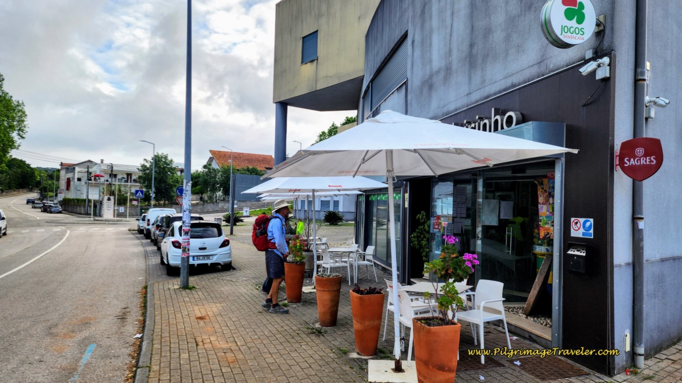 Telltale Café Umbrellas on the Rua Mesura in Cernache - Yay!