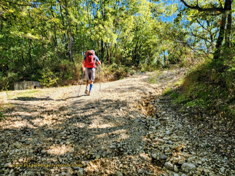 Way of St. Francis: Day Seventeen, Piediluco to Poggio Bustone - Grade Steepens on Gravel Lane