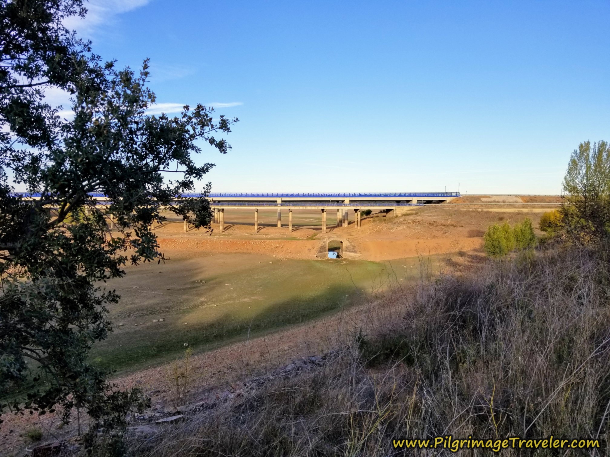 Highway and Bridges to the Left on the Vía de la Plata from Montamarta to Granja de Moreruela