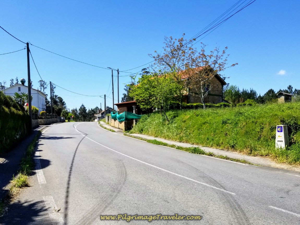 Left Turn Here Onto the DP-0105 on day five of the Camino Inglés