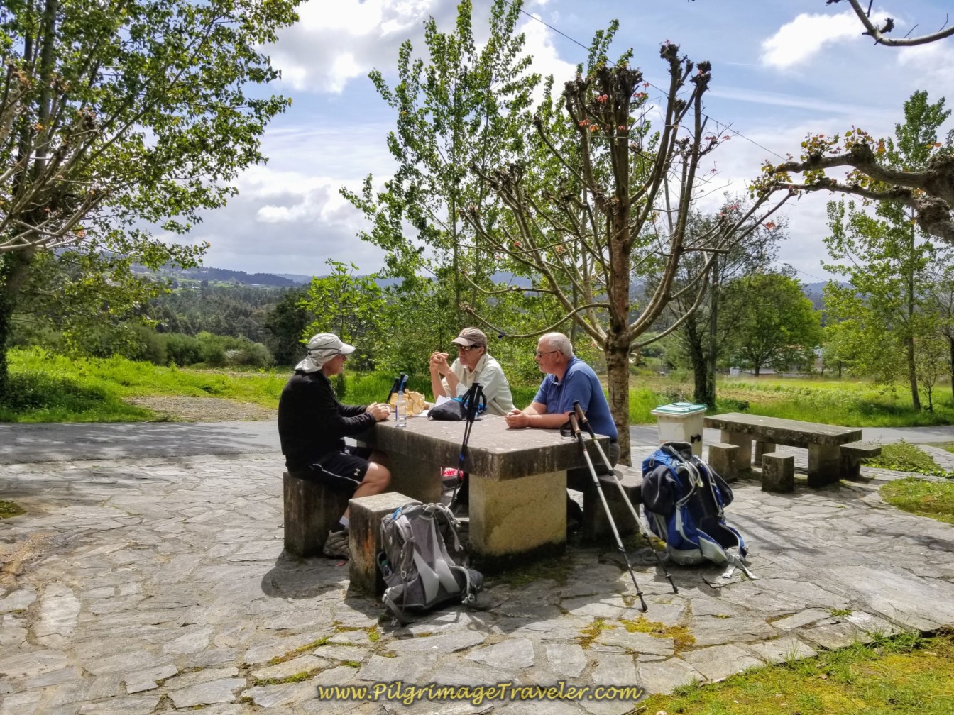 First Picnic Area along the Aldea Buíña on Day Three of the Camino Inglés