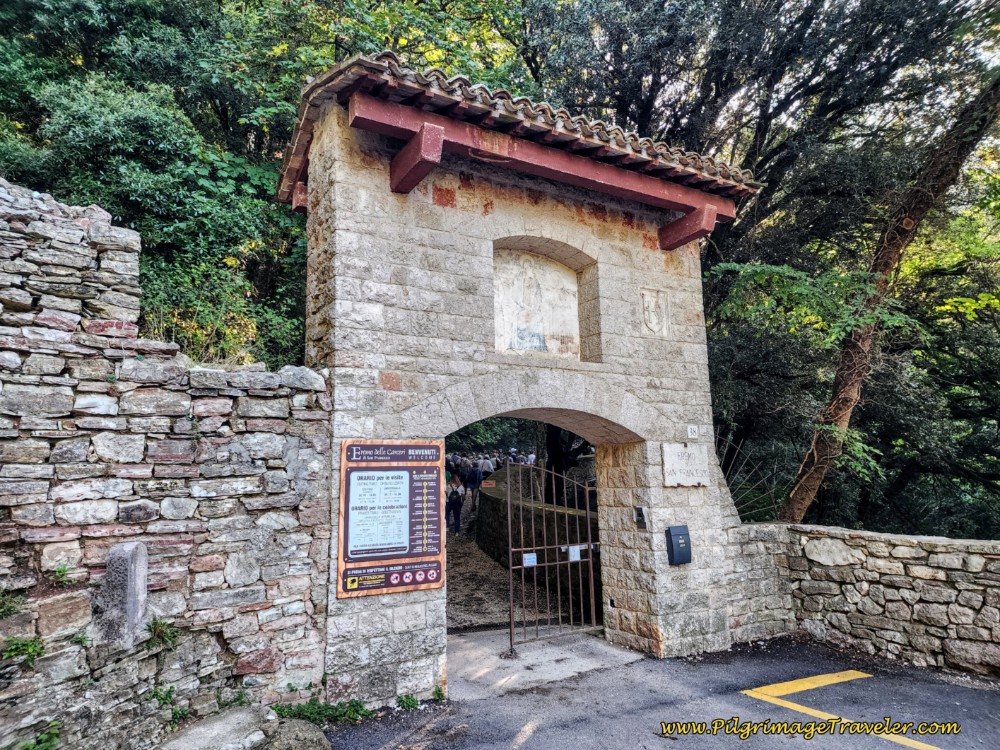 Way of St. Francis: Day Eleven, Assisi to Spello, Entrance Gate to the Eremo delle Carceri