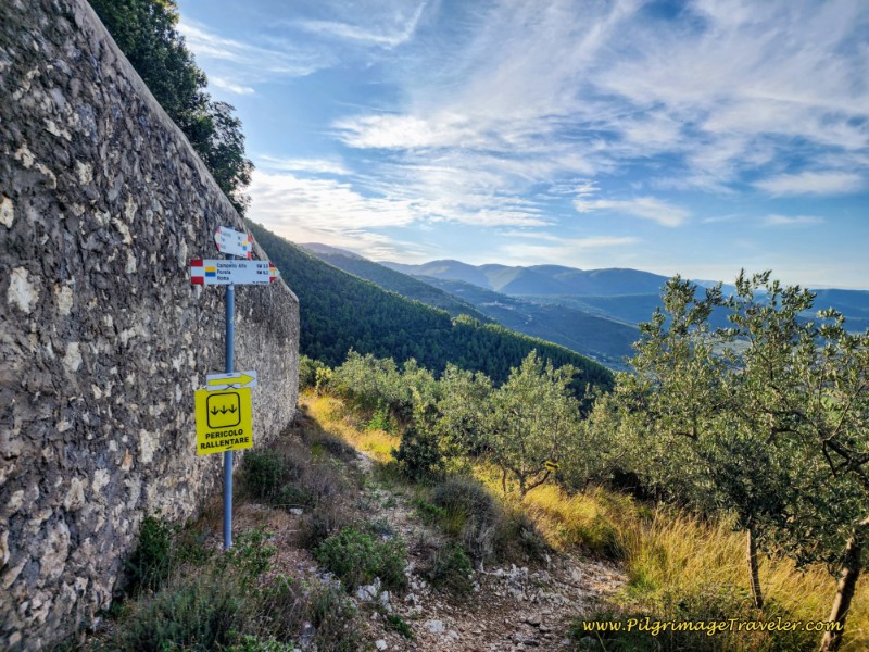 Way of St. Francis: Day Thirteen, Trevi to Poreta, 12 Kilometers (7.43 Miles) - By the Wall of Eremo Francescano delle Allodole