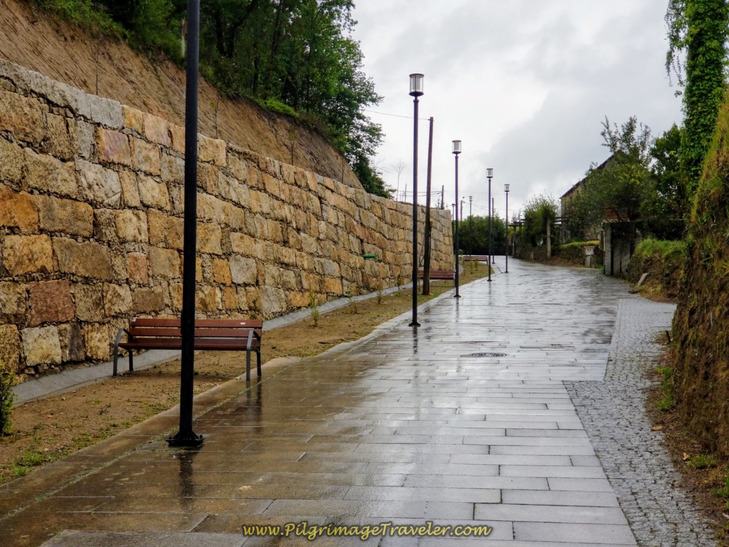Steep Climb on Pavement Out of Mos on day twenty-one of the central route of the Portuguese Camino