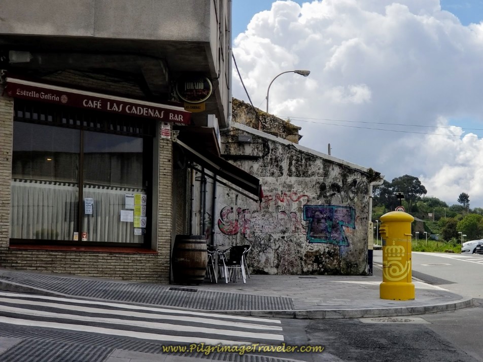 Café Bar las Cadenas in La Coruña on day one of the La Coruña Arm of the Camino Inglés Café Bar las Cadenas in La Coruña on day one of the La Coruña Arm of the Camino Inglés