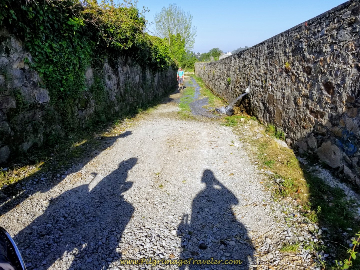 Drainage Pipe Turns the Road to Mud on day sixteen on the Central Route of the Camino Portugués