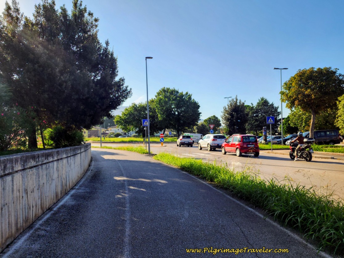 Way of St. Francis: Day Twelve, Spello to Trevi - Second Large Roundabout, Viale Roma