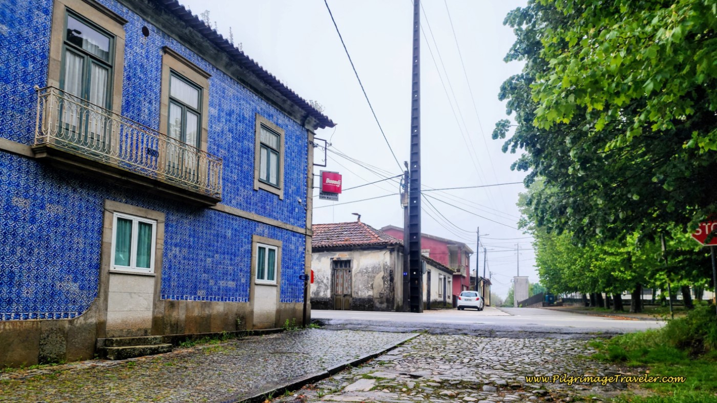 Azulejo-Tiled Building at End of Roman Road