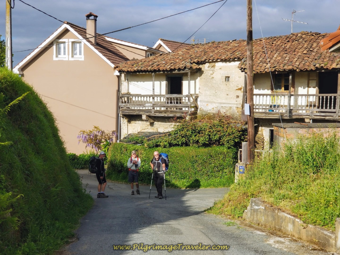 Rob, Rich and Steve by Old Structure in Trasmil on day four of the English Way