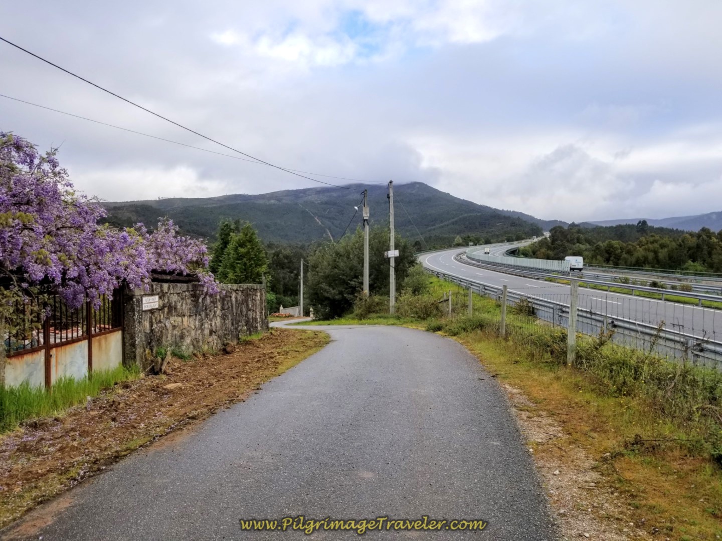 Skirting the A3  on Day Eighteen on the Central Route of the Portuguese Camino