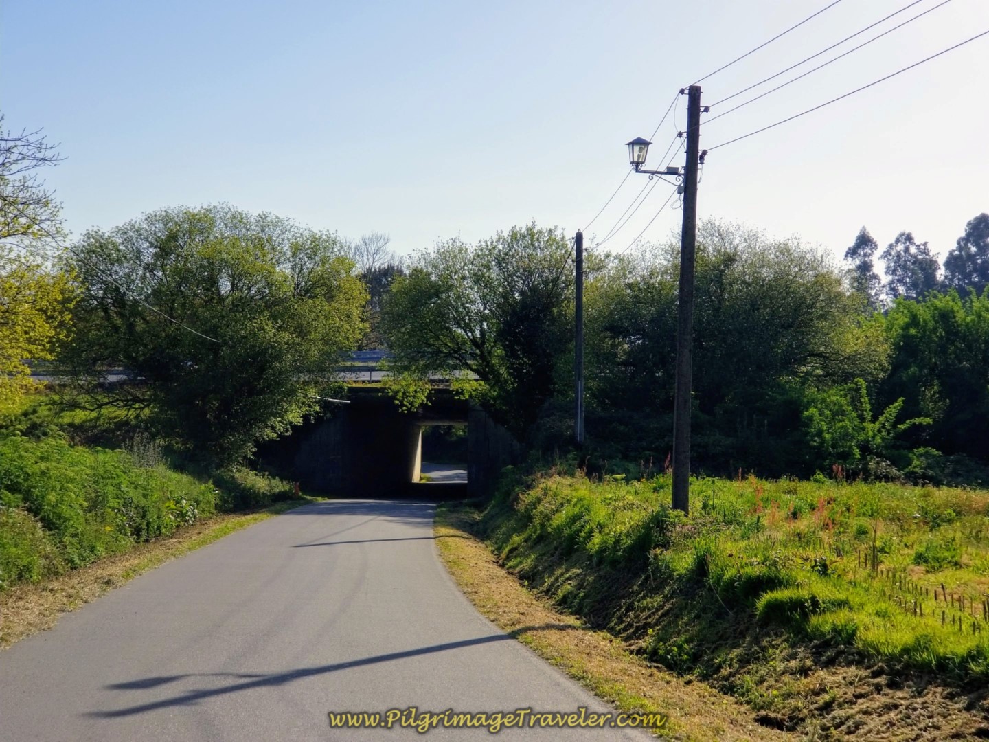 Walk Under the E-1 on day six of the Camino Inglés
