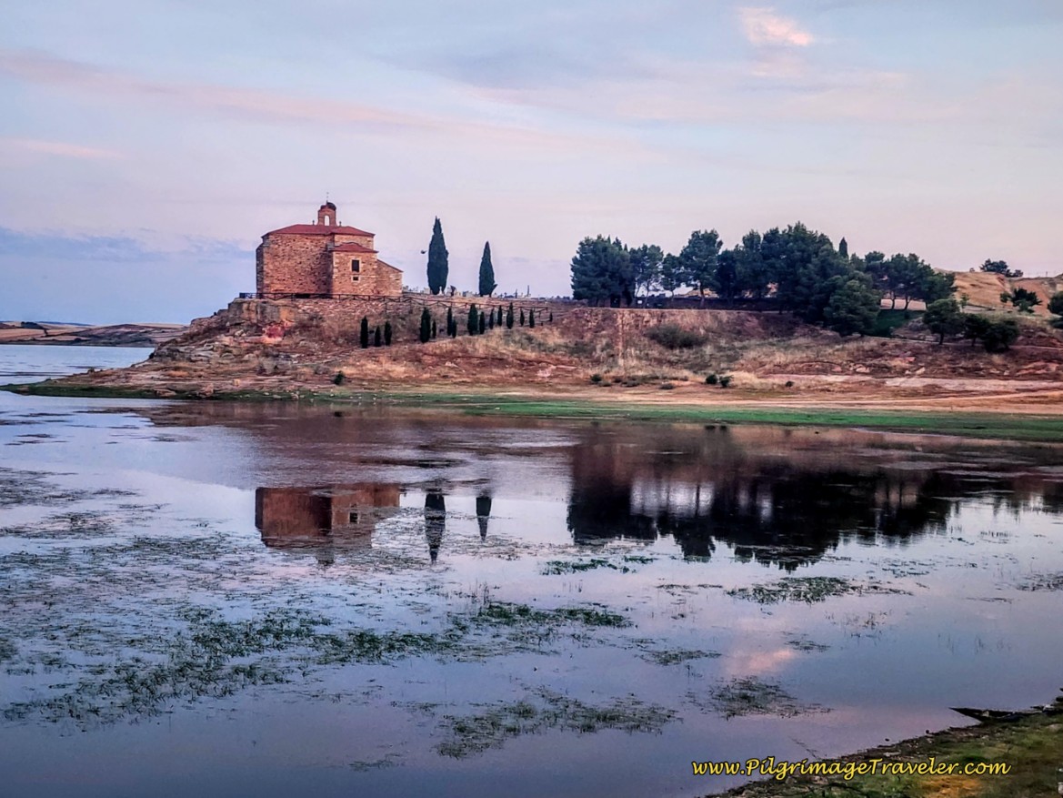Ermita de la Virgen del Castillo from the Highway Bridge, Leaving Montamarta on the Via de la Plata