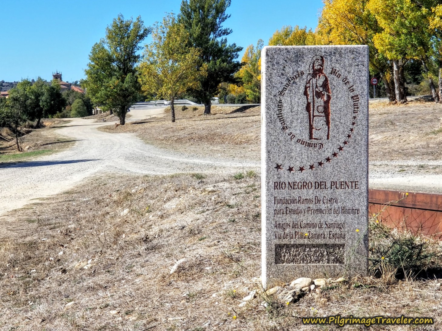 Town Placard with Oldest Pilgrim Santiago Image