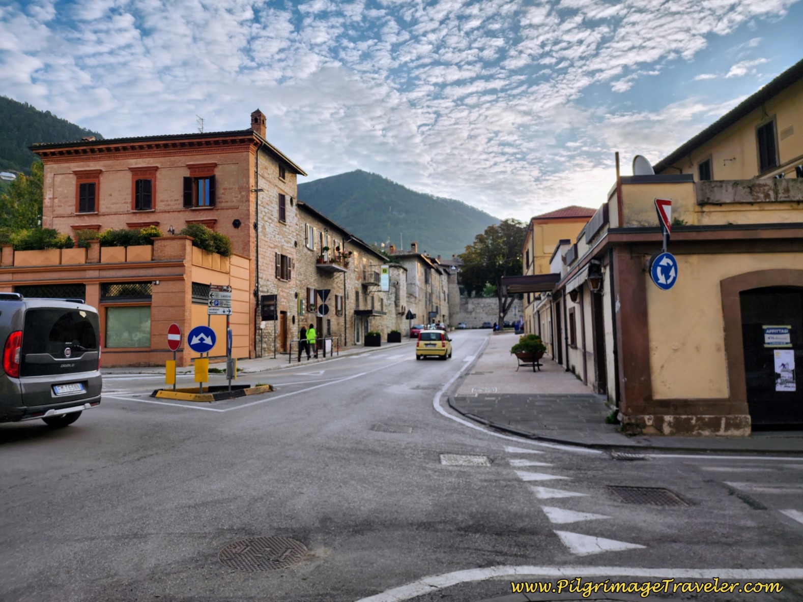 Straight Through the Main Traffic Circle in Gubbio