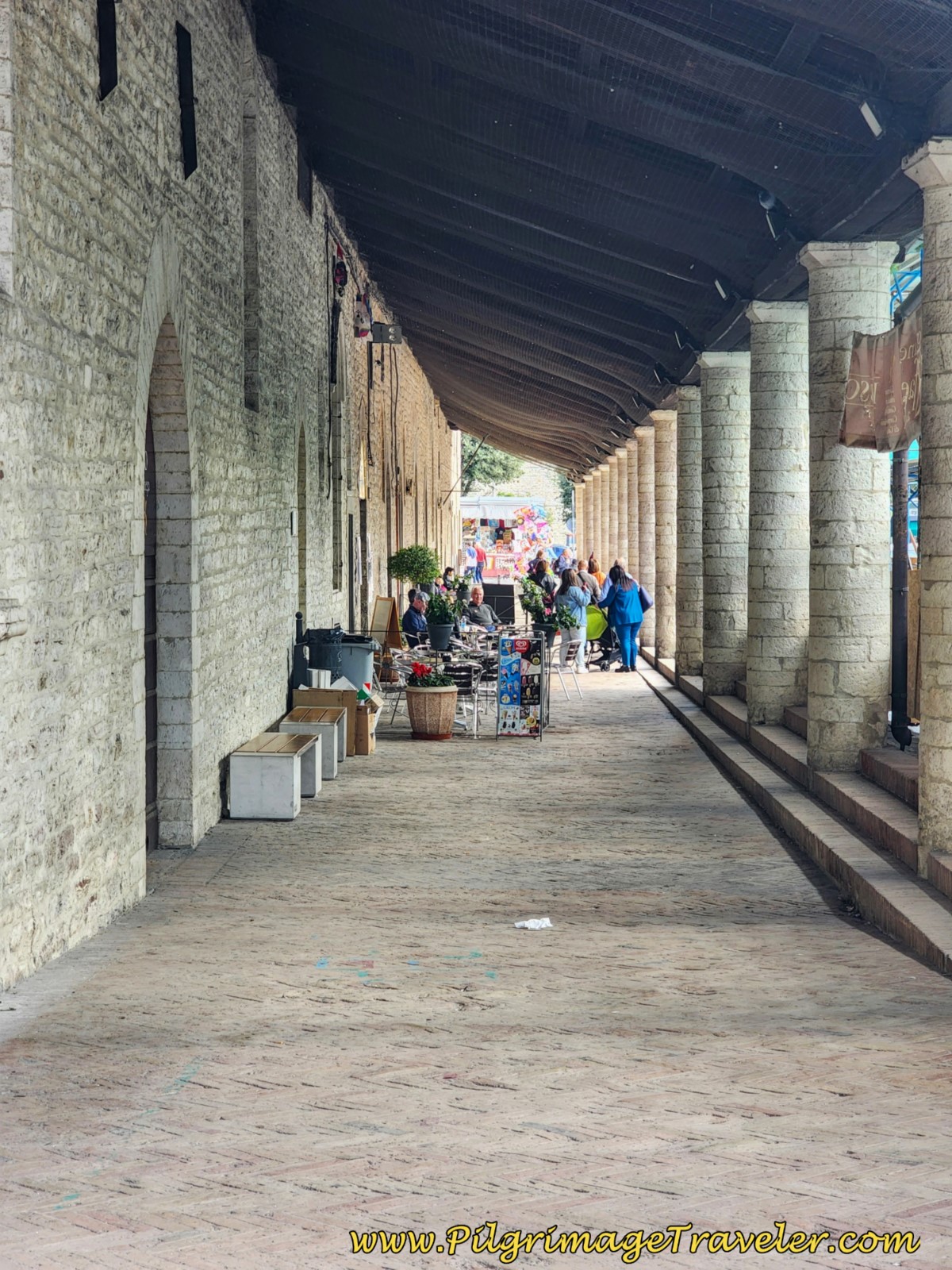 Loggia dei Tirator, First Level Marketplace, Gubbio Italy